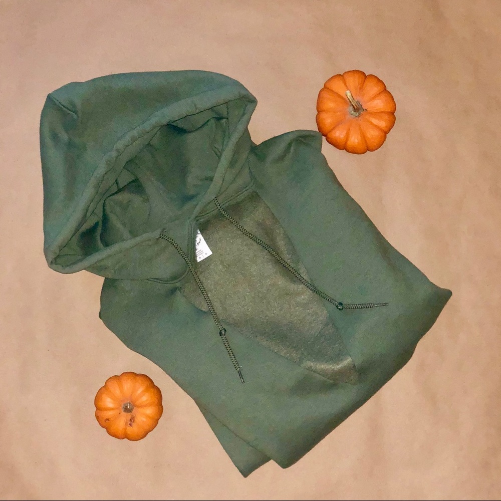 Forever 21 Cut-out Hoodie Olive Green